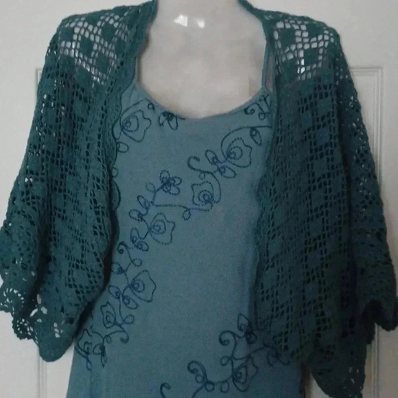 🏍BLUE Skirt, top and knitted cardigan🎉 - Picture 4 of 11